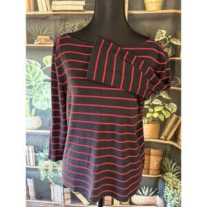 Ralph Lauren Women Size XL, Green Tag, Striped ,  Gold Buttons On Shoulder